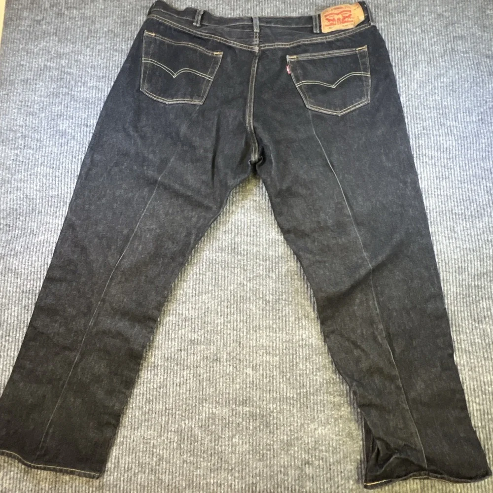Levi's 501 Straight Leg Jeans Men's Size 46x32 (40x28) Button Fly Blk Wash Denim
